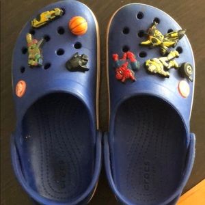 Child Crocs with the pins